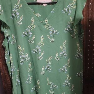 Loft Green Floral Women's Top